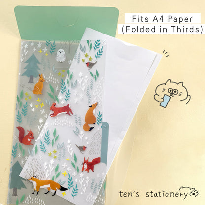3-pockets document folder with flap (A5slim) / Midori